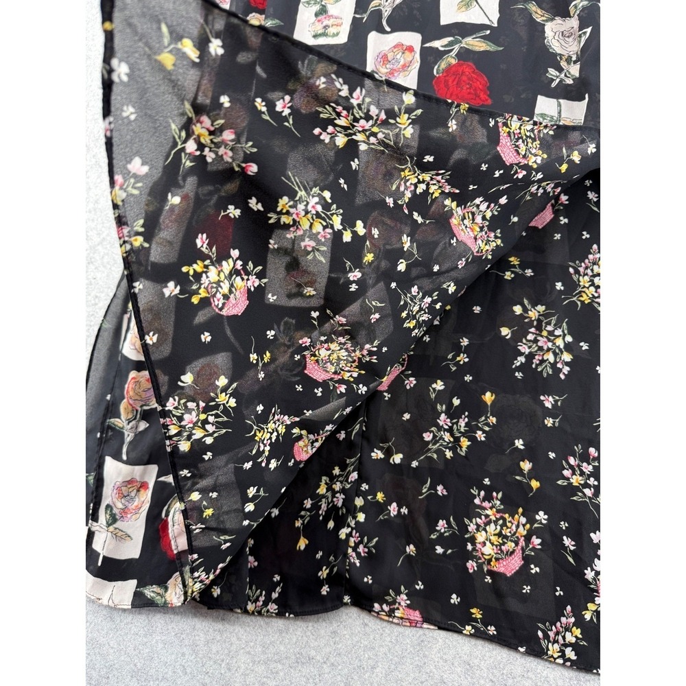 Impressions Midi Dress Size Small Black Reversible Floral 90s Vintage Grunge - Picture 3 of 8